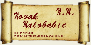 Novak Malobabić vizit kartica